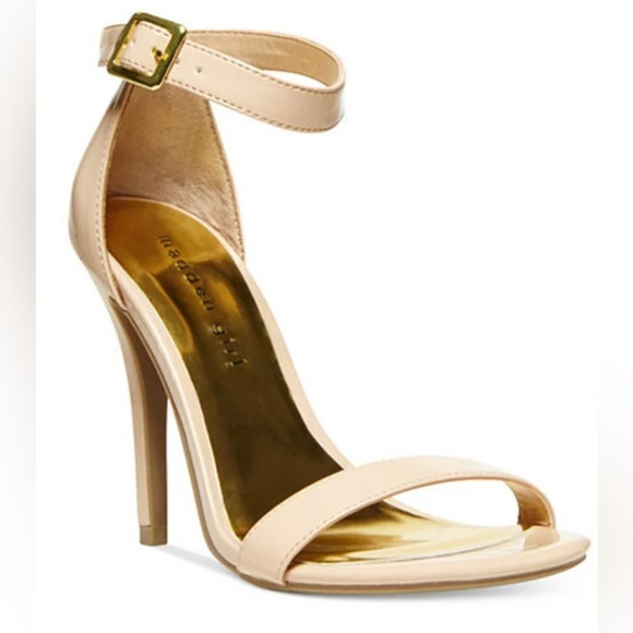 NWT Madden Girl Dafney Ankle Strap Open Toe Nude Stiletto Heel Size 8.5 - Picture 1 of 9